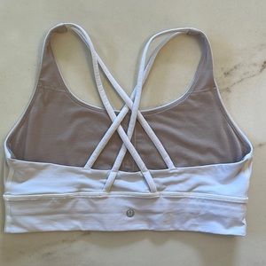 Lululemon White Energy Bra, size 12, pre-owned good condition.